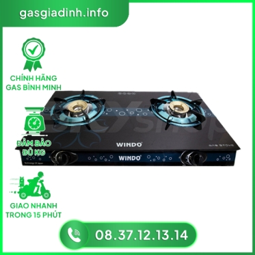 Bếp Gas Đôi WINDO 717 Mặt Kính Cường Lực Đầu Đốt Đồng 