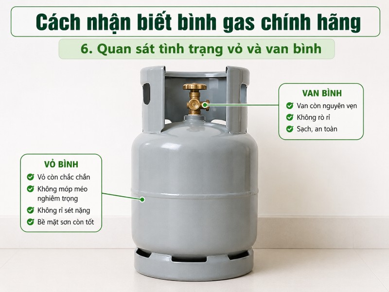 cách nhận biết bình gas chính hãng