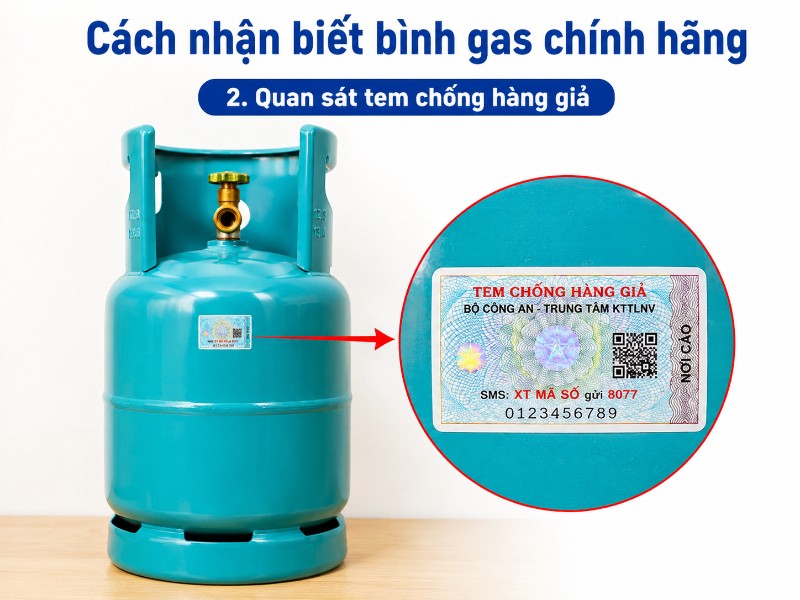 cách nhận biết bình gas chính hãng
