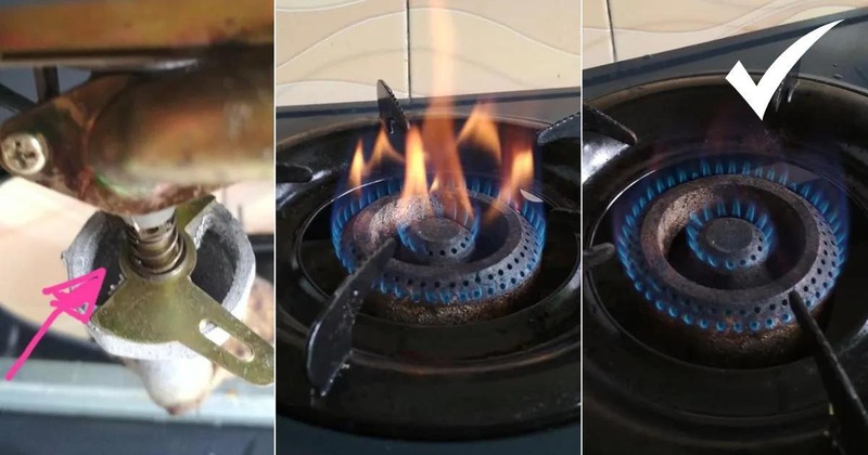 bếp gas bị lửa đỏ xử lý thế nào
